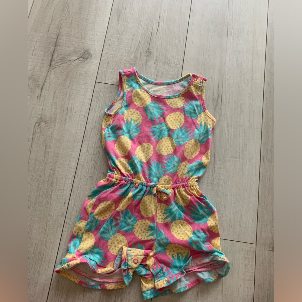 Tropical toddler girl romper